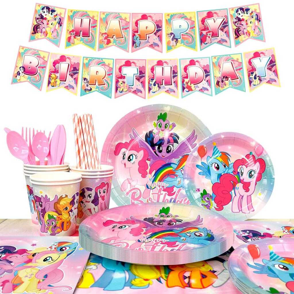 Cartoon Birthday Party Supplies,144Pcs Cartoon Decorations&Tableware-Cartoon Plates Napkins&Cartoon Birthday Party Banner etc Cartoon Party Supplies