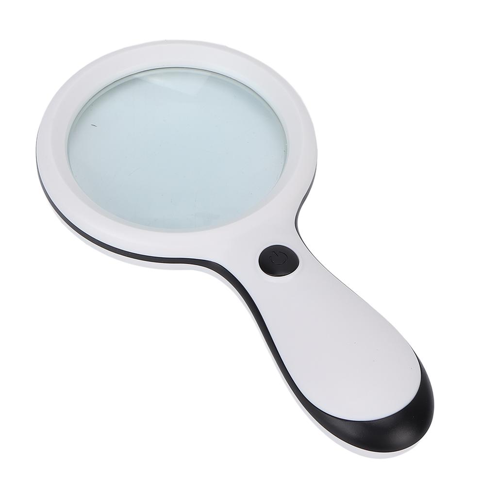 Handliche Leselupe LED-Lupe 10-fach 88mm zum Lesen von Büchern und ZeitungenWeiß