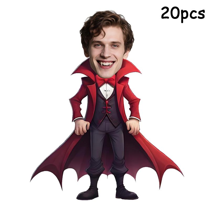 

20 шт. Наклейки вампира на заказ Хэллоуин Крутые DIY Наклейки из бумаги с пользовательским лицом Дети Взрослые Хэллоуин Наклейка для конфет Украшение для вечеринки 5CM