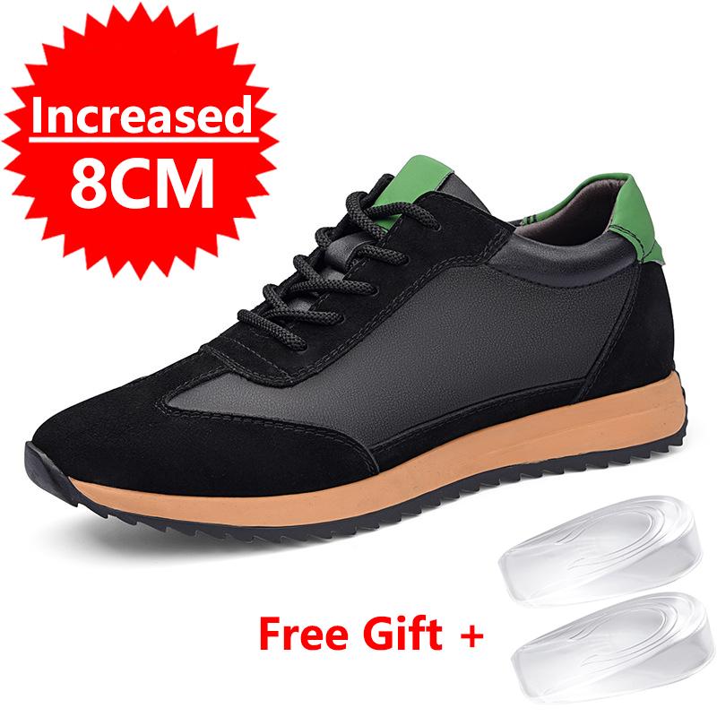 

Мода Мода Мужская Повседневная Обувь Кроссовки с Увеличением Роста Новая Вулканизированная Обувь для Мужчин Натуральная Кожа Кроссовки Большой Размер 36-47 47
