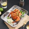 Stainless Steel Roasting Baking Pan And Wire Rack Set For Uniform Cooking Durable Rusts Resistant Easy To Clean Surfaces