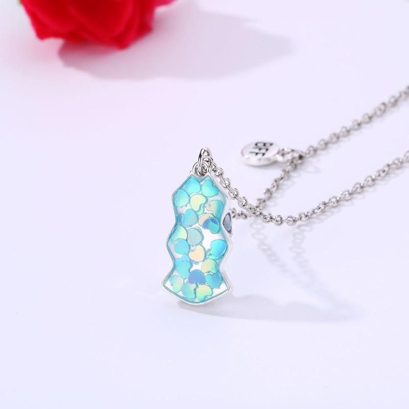Kids Pendant Necklace Set Alloy Heart Charm Magnetic Pink Blue Purple Trio Sweet Style Childrens Jewelry