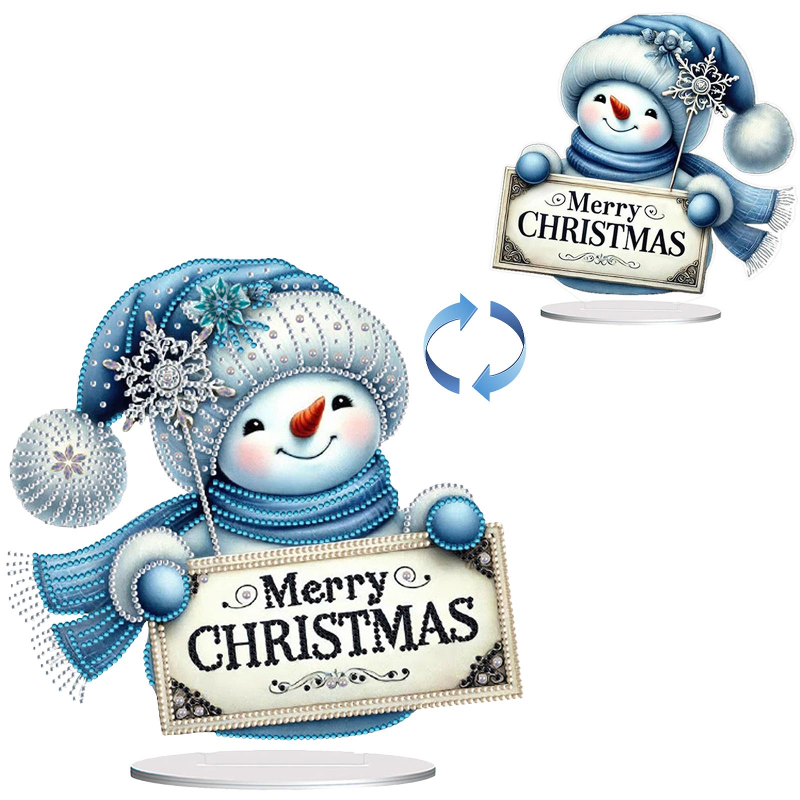 

2D Flat Christmas Diamond Painting Tabletop Ornaments Kit Double-sided Effect Desktop Diamond Art Kits Bedroom Table Decoration