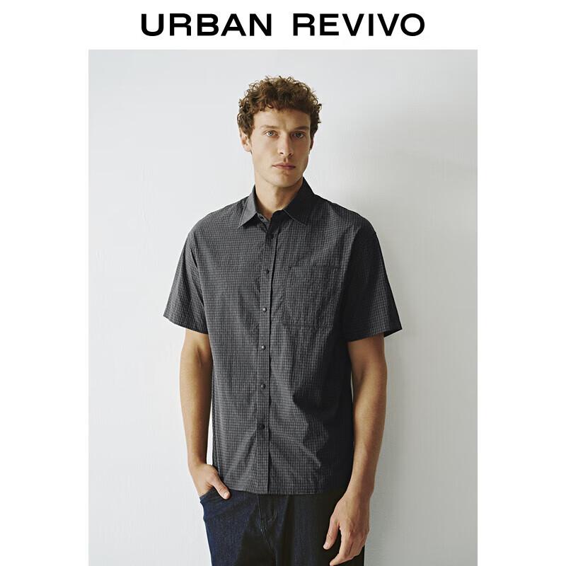 UR Men s Retro Plaid Short-Sleeve Casual Shirt S