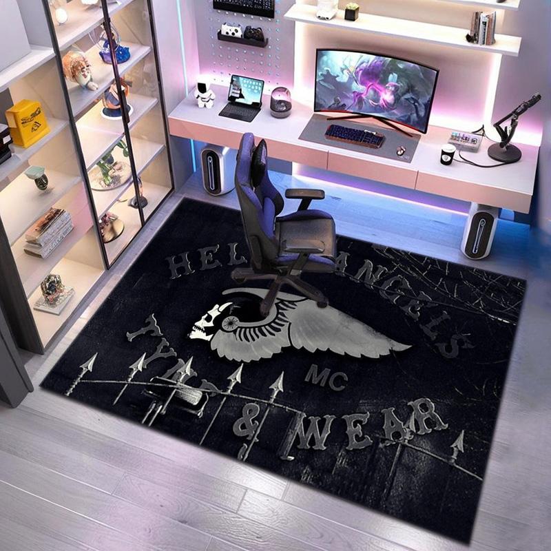 Gang Motorcycle enthusiasts Hells Angels Motorcycle Club carpet is suitable for living room and bedroom doormats office balcony decorative carpet V8