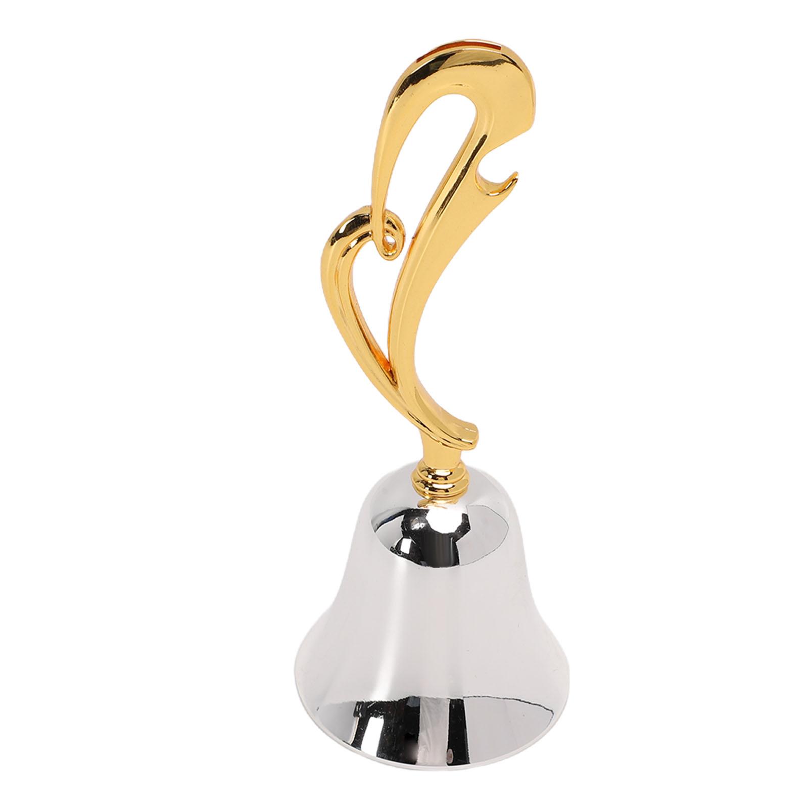 

Dinner Bell Silver Color Multifunctional Zinc Alloy Golden Handle Dinner Service Hand Call Bell for Wedding Restaurant