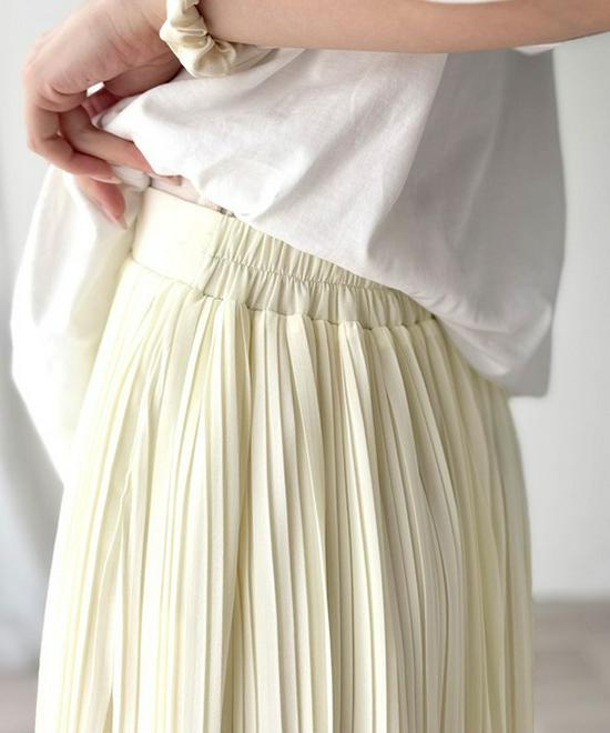 Elegant Japanese-Style Double-Layer Pleated Chiffon Skirt, Slimming and Versatile with an Elastic Waist