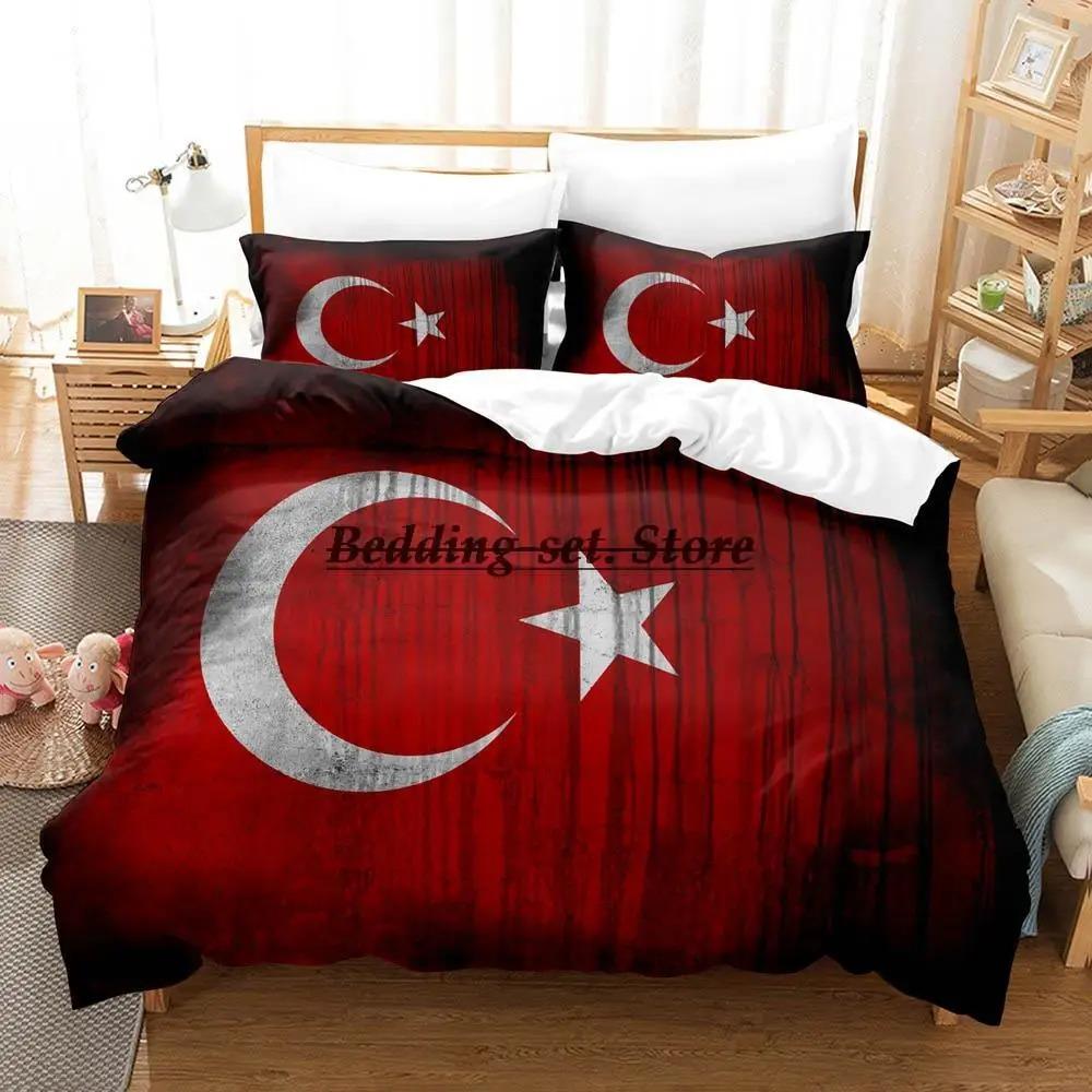 

Комплект постільної білизни з прапором Туреччини Односпальний Двоспальний Повний Королівський розмір Комплект для ліжка для дорослих Дитяча спальня Комплекти підковдр 3D-друк Аніме Комплект простирадла 70x133cm 2pcs