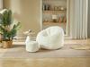 Soft Flower-Shaped Bean Bag Chair for Adults with Footstool, Vacuum-Packed Without Assembly, Ideal for Living Room, Bedroom & Balcony, Cream White