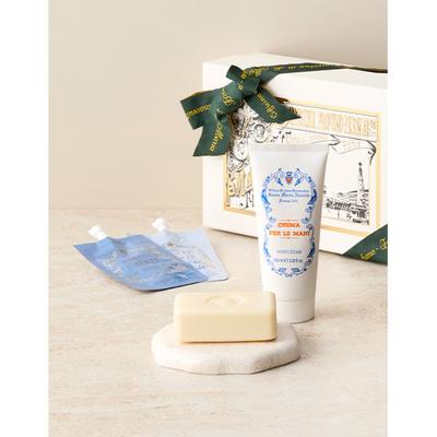 Santa Maria Novella Crema Pere Remani 100ml  Hand Cream  + Sapone Latte Rosa  Soap  Gift Set  + Angel Di Firenze Body Duo 