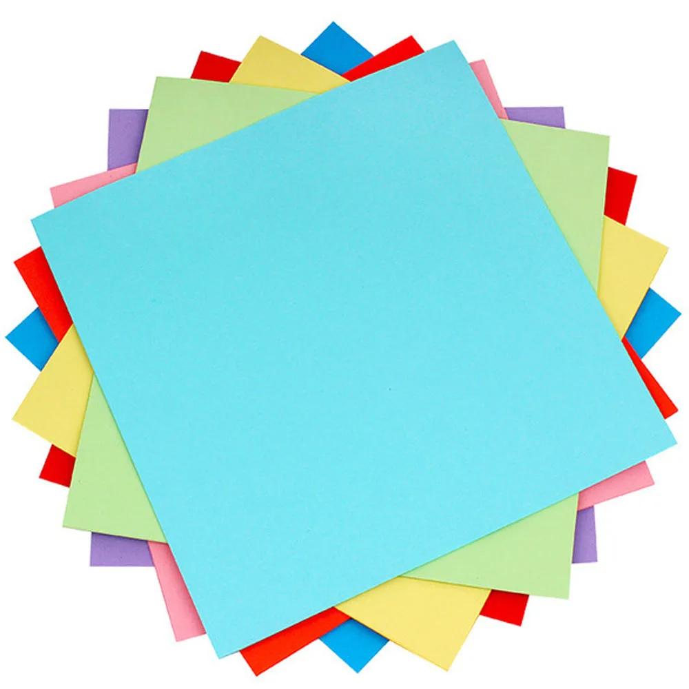 100 Stück handgemachtes Origami-Papier für Kinder, DIY, 10 Farben, Faltpapier, doppelseitig, Sammelalbum-Karte, mehrfarbiges quadratisches Papier
