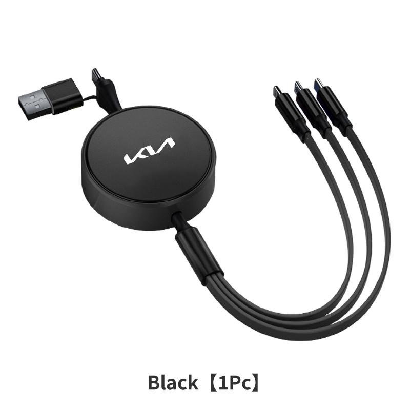 For KIA Mobile Data Cable Multifunctional Telescoping Fast Charging Rio K5 K2 Sportage Ceed Sorento Picanto Stinger Soul EB6
