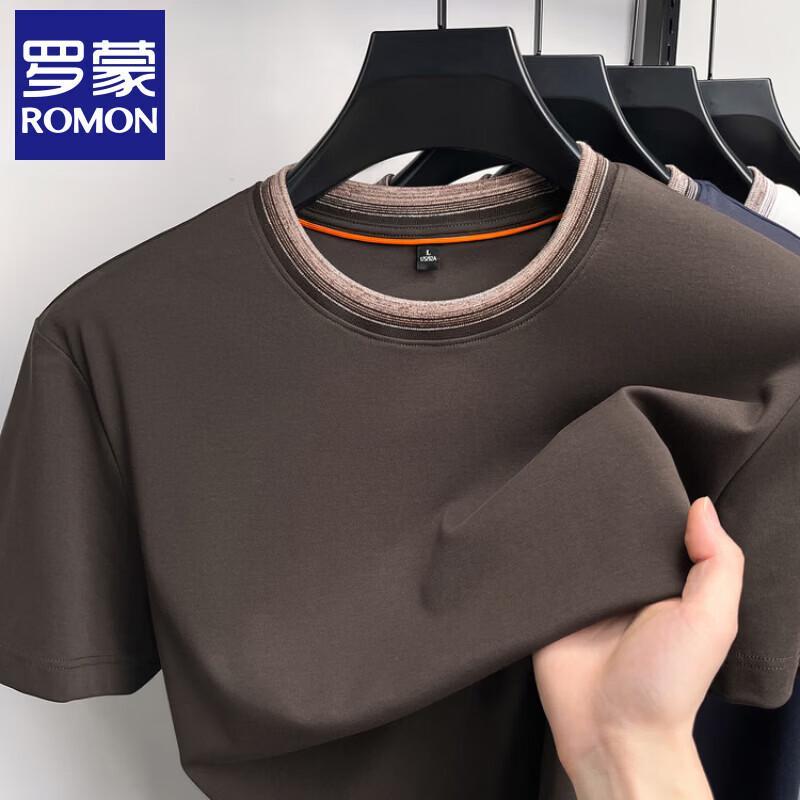 ROMON Men's Casual Round Neck Short Sleeve T-Shirt