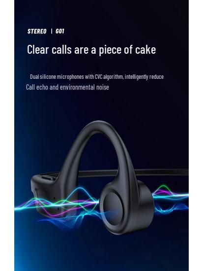 G01 Bone Conduction Wireless Headphones: Sweatproof, Open-Ear Design with Ultra-Long Battery for Running & Calls.