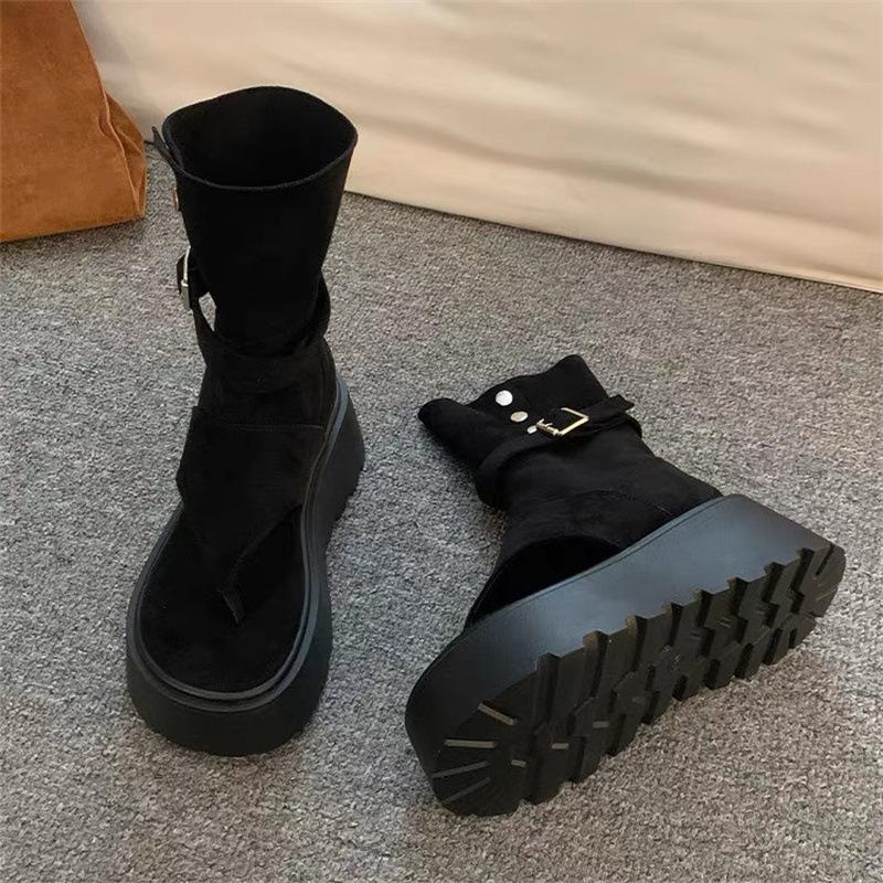 

Small thick-soled toe Roman sandals women s 2025 summer new fashion high-end small height-increasing cool boots 35 чёрный