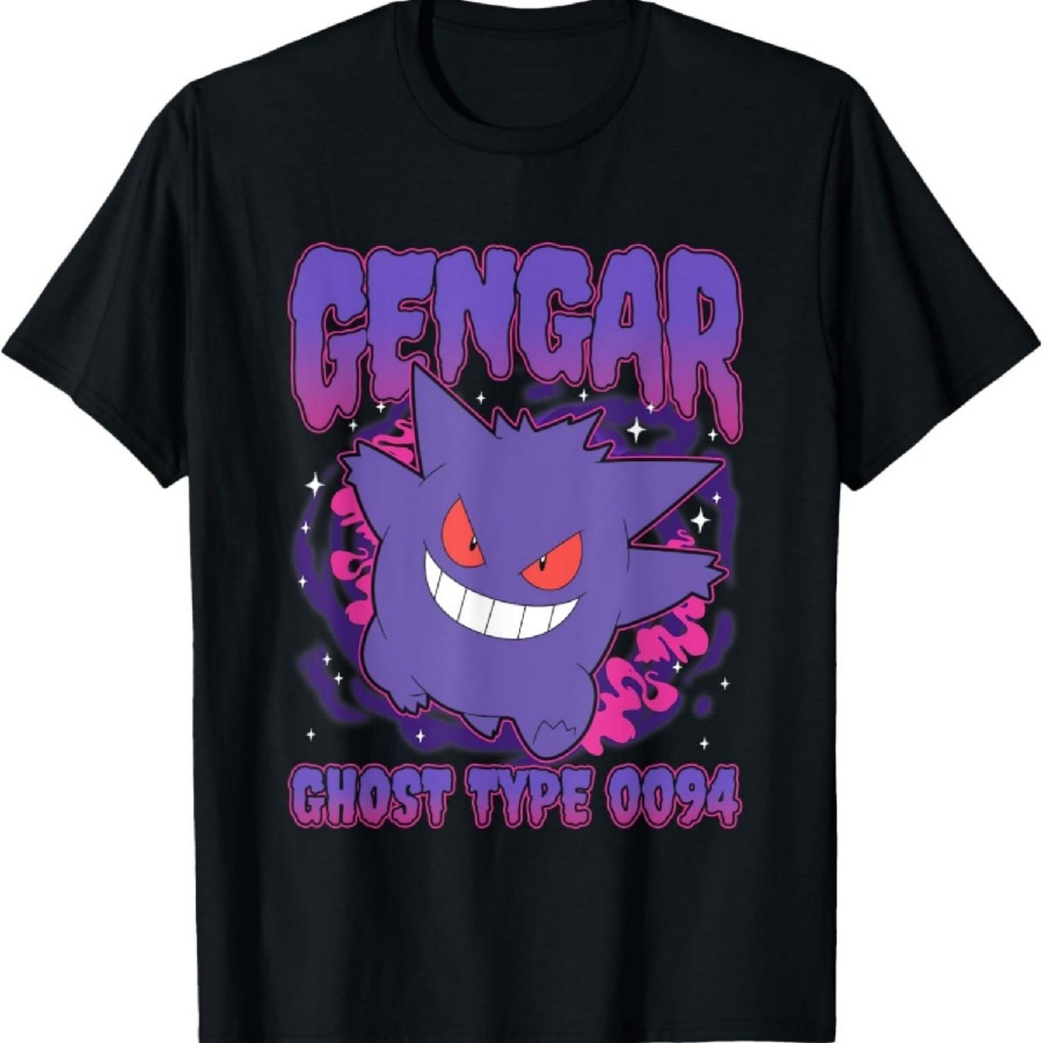 Pokémon Gengar Тип Призрак 0094 Жуткая Футболка с Постером S