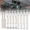 8Pcs Upgrade Metal Pull Rod Steering Pull Rod for WPL/MN/Feiyu 1/16 RC Car Spare PartsSilver