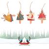 4 Pieces Christmas Metal Angle Tree Ornaments,Color Girl Small Angel  With Hanging String For Christmas Tree Decorations