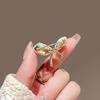 Women Brooch Imitation Pearls Bow Shape Anti-Wear Lapel Pin Scarves Shawls Bags Badge Fashion