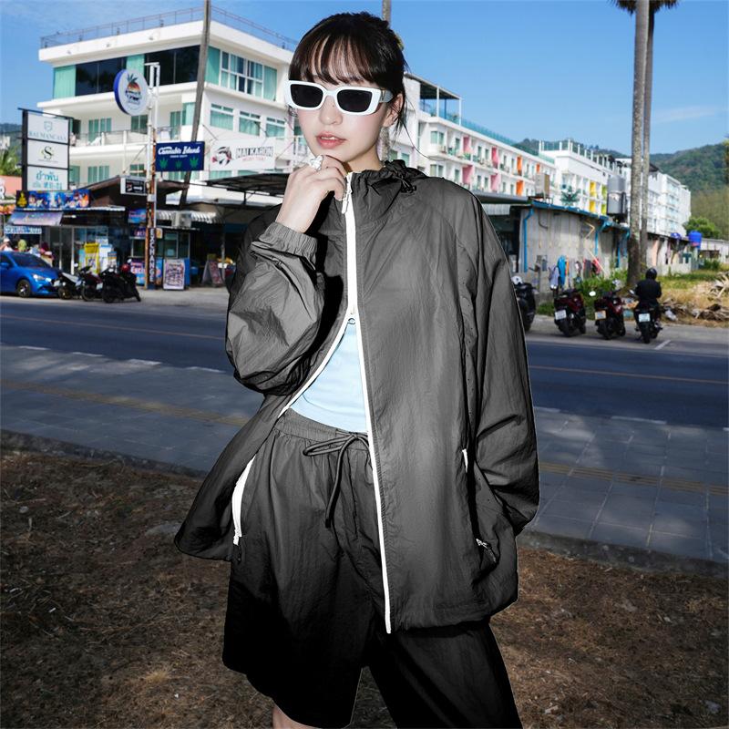 Wenhouu sunscreen clothing men's summer UPF100 + loose breathable sunscreen clothing women's outdoor light and cool sunscreen clothing