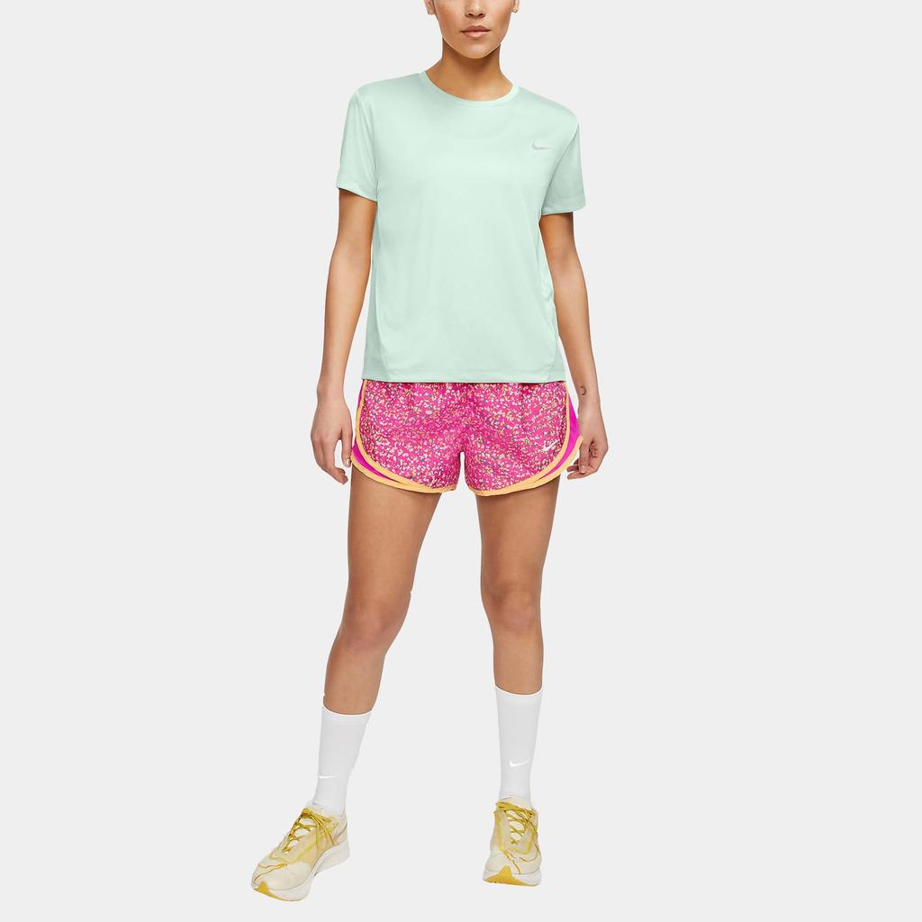 Nike T Shirts Women's Teal Crew Neck Moderate Straight Fit AJ8122-394