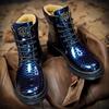 Genuine Leather Men's Boots Retro Snake Pattern Design Men's Chelsea Boots 2025 New Street Trend Shoes for Men Botas Para Hombre