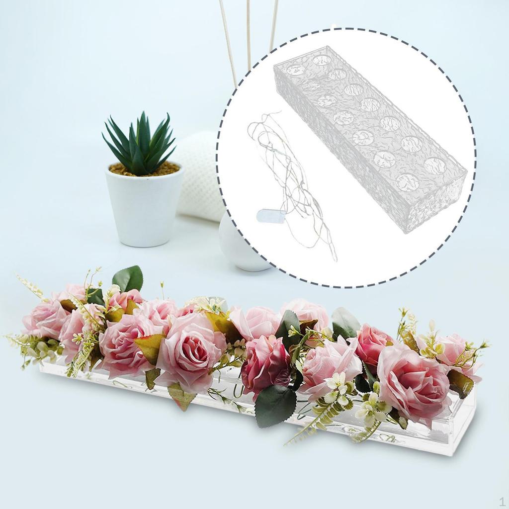 Akryl Blomstervase Blomsterbokser Vannholder Fløyte Ornament Knoppformering Plante