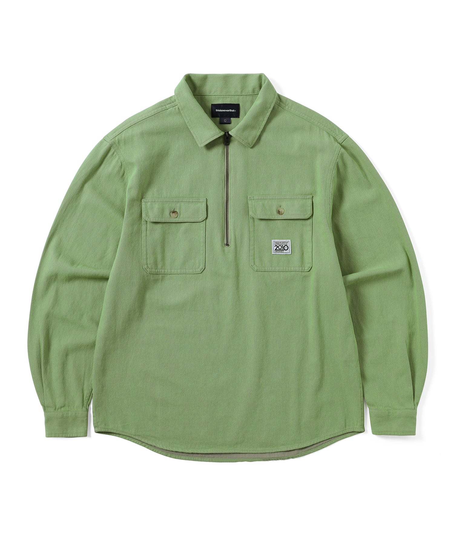 This Is Never That Half Zip Shirt Green M