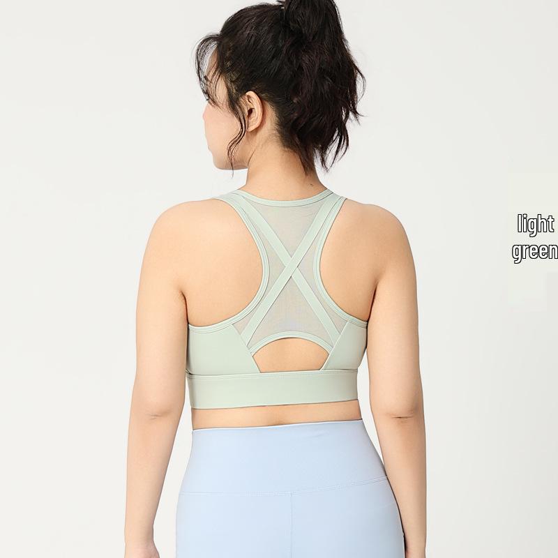 

Спортивный бюстгальтер-борцовка из сетки с передней молнией и фиксированными вкладышами XL