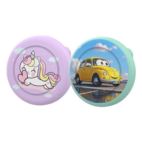 Silicone Protective Cover for Airtag Cartoon Decorative Holder Anti-Impact Case with Invisible