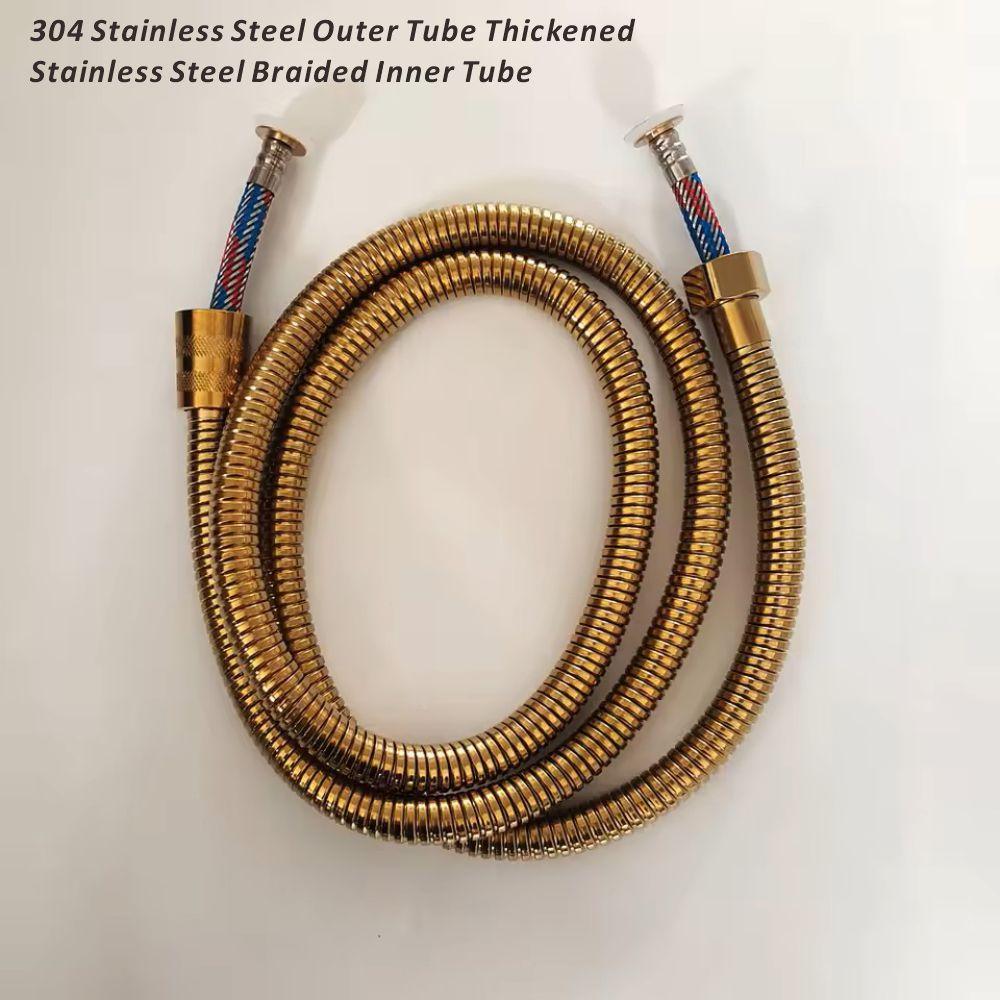 New 1.5/2/3M Black Stainless Steel Braided Inner Pipe Flexible Shower Hose Explosion-proof Bathroom Extension Shower Tube