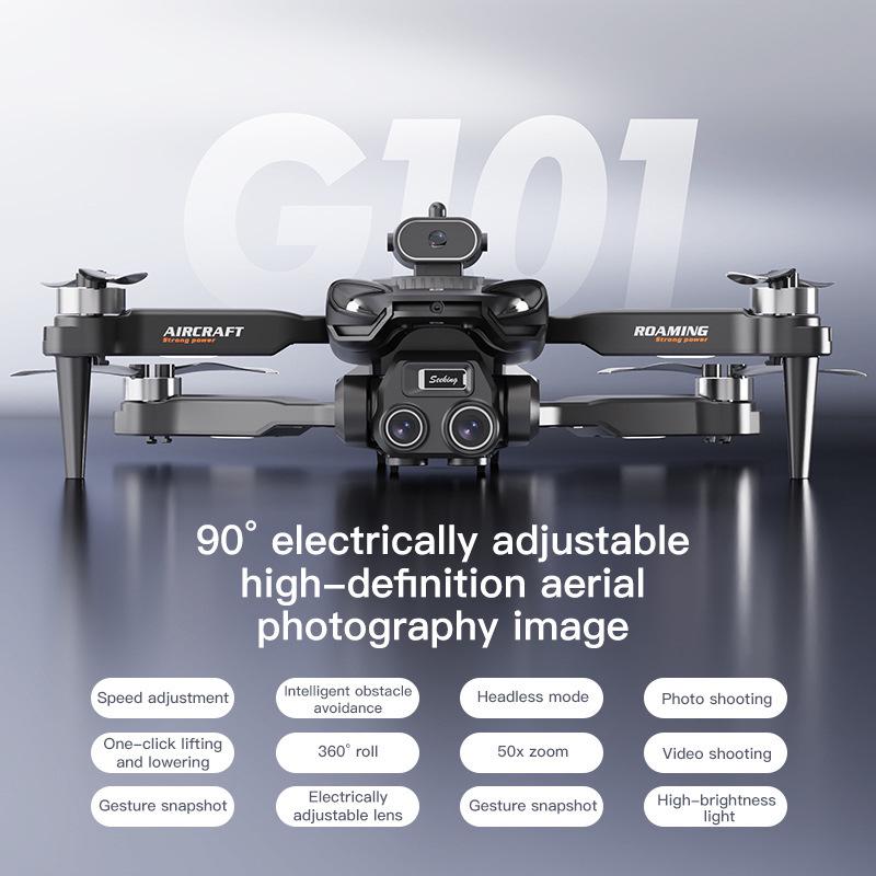 8K HD Mini Foldable Drone: Long Battery Life, Brushless Quadcopter & Large Screen Remote