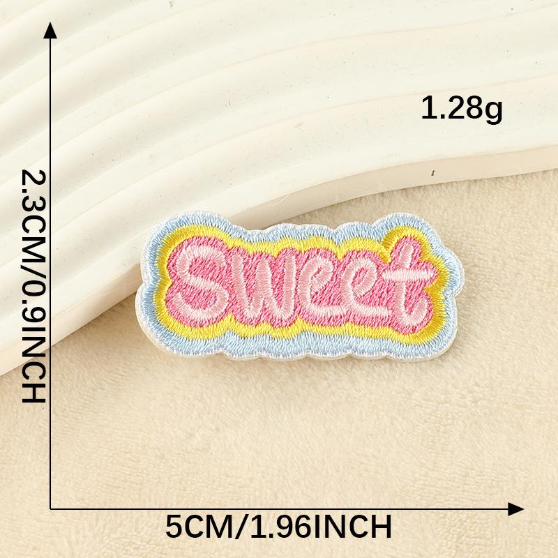 Embroidery Label Cartoon English Alphabet Embroidery Label Patch Sticker Shoe and Hat Badge Clothing Accessories Cloth Sticker