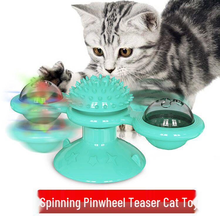 

Светящаяся вращающаяся игрушка-когтеточка для кошек со средством для удаления шерсти Rotating Cat Toy