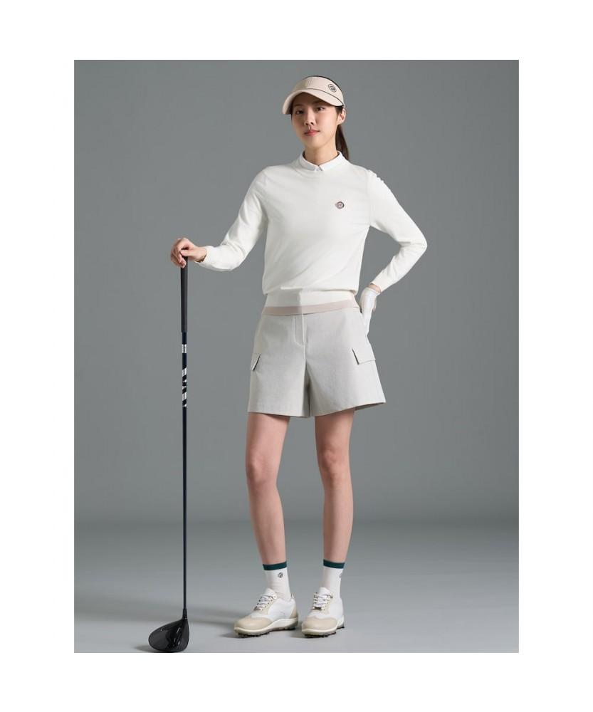 BEANPOLE GOLF Women'S Round Neck Long Sleeve Pullover Ivory