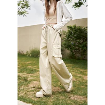 Women Pant 2023 Summer New Straight All-match Stylish Commuter High Waist Casual Loose Wide Leg Pants MXC37K0099