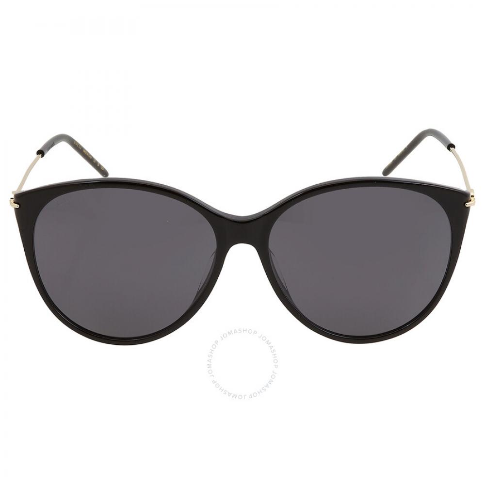 

Серые женские солнцезащитные очки Gucci «кошачий глаз» GG1268S 001 58