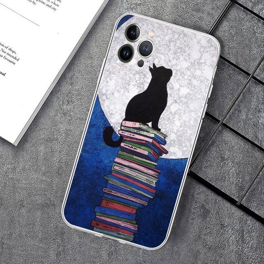 Black Cat Cartoon Cute Phone Case For IPhone 15 14 11 12 13 Mini Pro XS Max Cover 6 7 8 Plus X XR SE 2020 Funda Shell