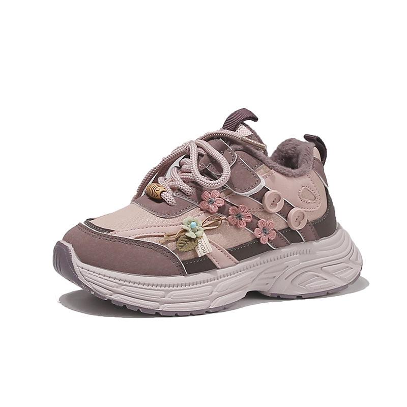 

2025 Winter Collection: Velvet-Lined Children s Sports Shoes – Girls and Boys Hiking and Two-Layer Cotton Shoes Size 27 (16.7 cm) рожевий