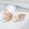 Crystal Flower Ethnic Bride Drop Earrings For Women  Rose Gold Color With Natural Zircon Accessories Daily Jewelry