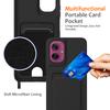 For Motorola Moto G55 5G Case Liquid Silicone Card Holder Back Phone Cover with Lanyard
