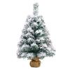 Snowy Flocked Christmas Tree Ornament 45/60cm - Small PVC Desktop Decoration