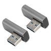 2Pcs USB3.0 Male to Female Adapter 10Gbps Rapid Heat Dissipation Small Portable 90 Degree USB Adapter for Home Office