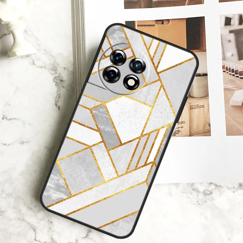 Geometric Marble Case For OnePlus 12 12R 11 9 10 Pro 10R 9R 8T 10T Nord CE 2 3 Lite 2T N10 N20 N30 CE4 Cover