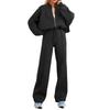 2026 Women's Spring New, Amazon Cross-border Europe and the United States, Fashionable Solid Color Sports Style Zipper Sweater Set