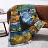 1 Flaneldecke im Van-Gogh-Stil - Weich, Warm und Gemütlich, Ideal zum Nickerchen, Camping, Reisen und als Heimdekoration