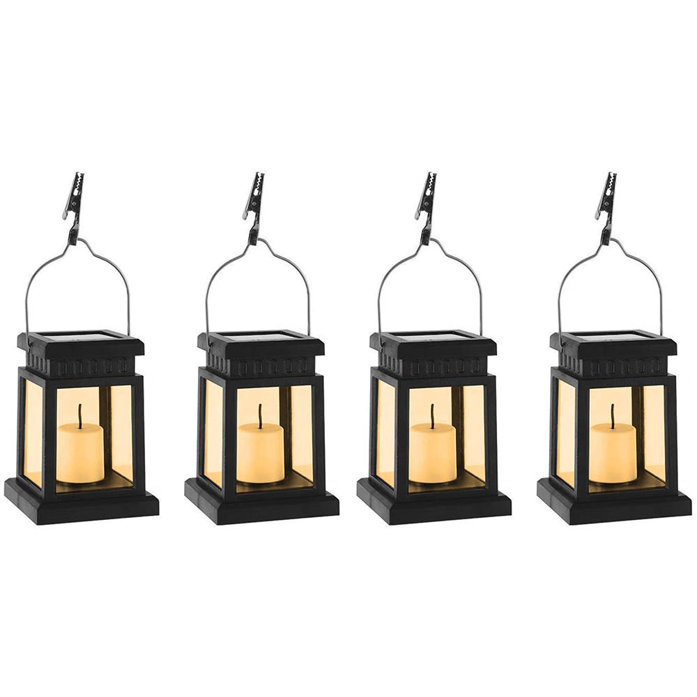 Solar Palace Lantern Garden Lamp Waterproof Solar LED Candle Light With Hooks for Outdoor Camping Lantern Lawn Decor 1/4Pcs