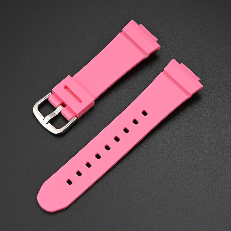 

Для Casio Baby-G BGA-130/131/132/133/160/161 BGD-140/141/500/501/560/5000 Ремінець для годинника TPU Смужка Смола Жіночий Леді 14 мм Браслет 14mm рожевий