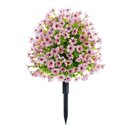 

1/2Pcs Simulated Green Plants with Ground Spikes Realistic Artificial Plastic Styling Artificial Violets Plant Yard Decor 1pc рожевий