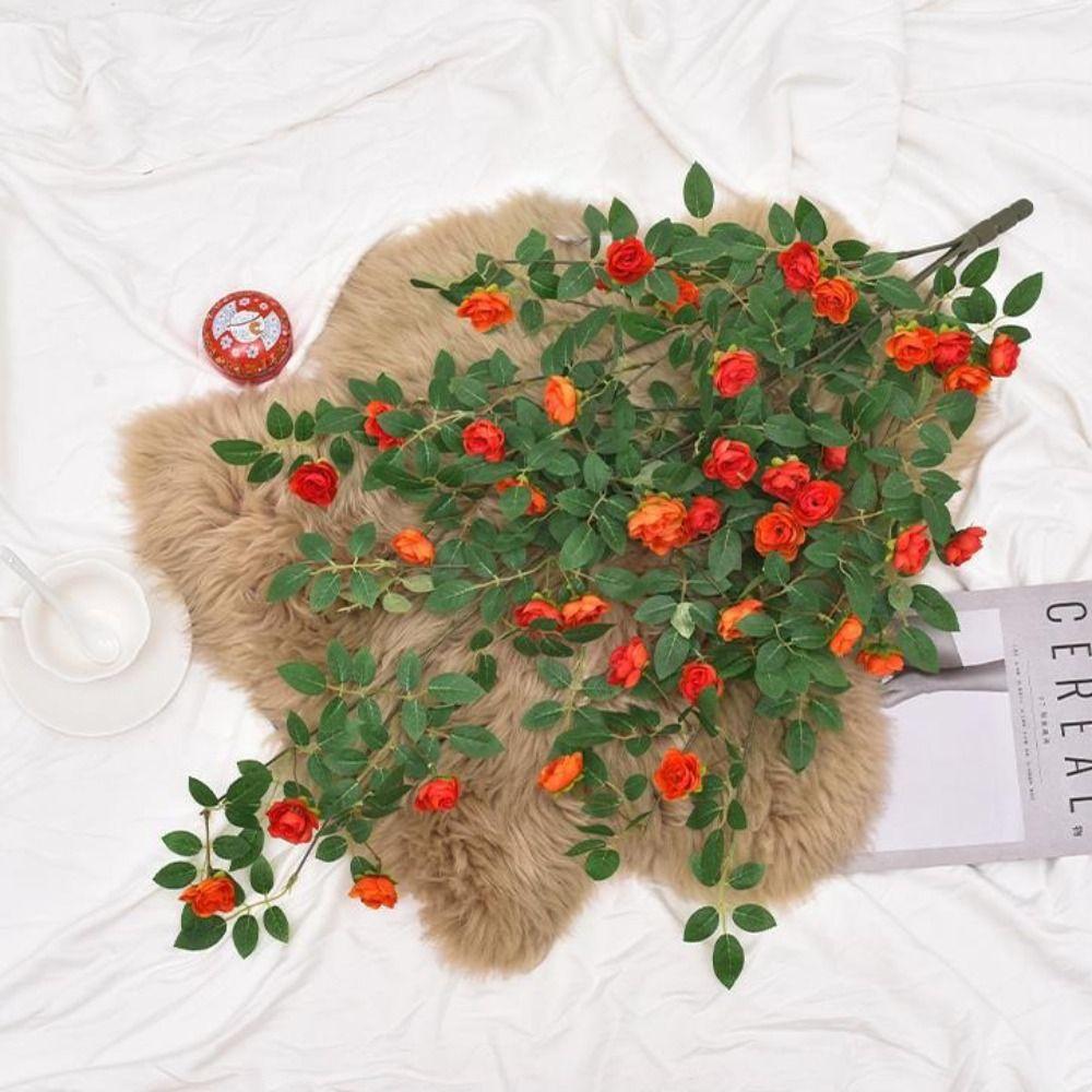 Garland Rose Vine Artificial Rose Vine Hanging Wall DIY Decoration Hanging Flower Green Plant Silk Flower Outdoor Decoration